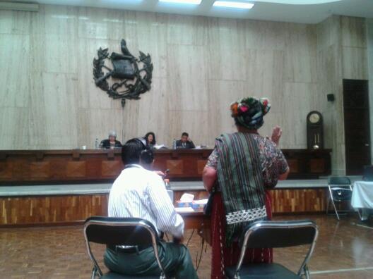 Witness testifies, with aid of court-appointed Nebaj Ixil interpreter