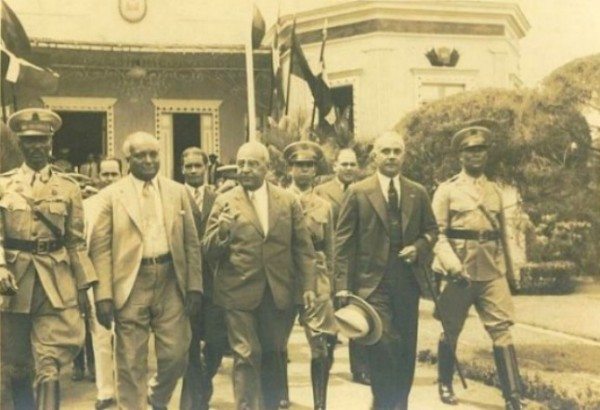 One of two 1933 border meetings between Haitian Sténio Vincent (center) and Rafael Trujillo (right, holding hat). This was four years before the Parsley Massacre.