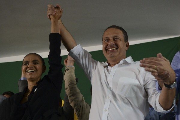 Marina Silva (left) in a 2013 photo with the late Eduardo Campos. (José Cruz/ABr)