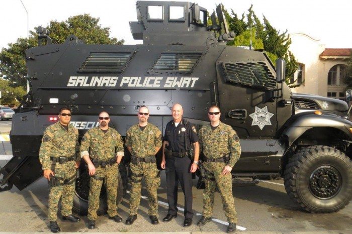 Salinas Police enjoying military overstock.