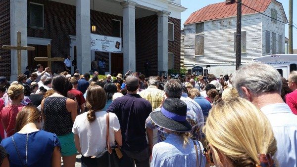 Memorial held at Morris Brown AME Church, Charleston. (Credit: Nomader)