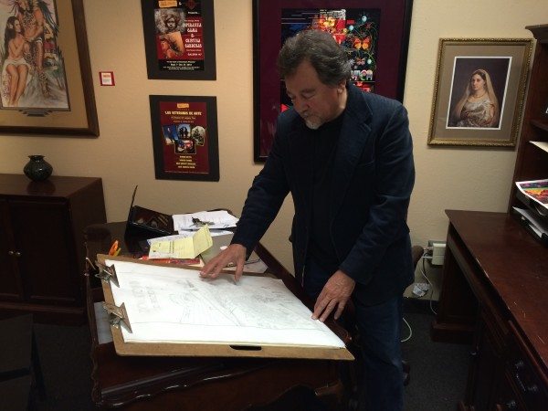 Jose Andres Giron reviewing a sketch (Credit: Steven Totten)