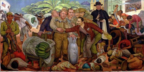 "Gloriosa Victoria" by Diego Rivera, depicting the U.S.-orchestrated coup in Guatemala (Public Domain)