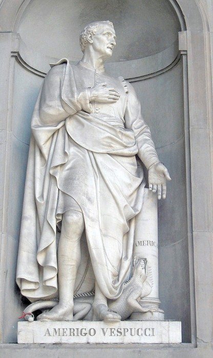 A statue of Italian explorer and cartographer Amerigo Vespucci (Public Domain)
