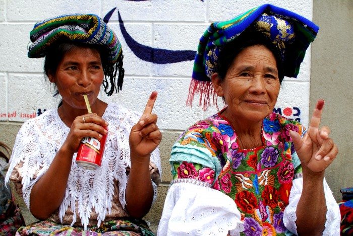 Voters in rural Guatemala