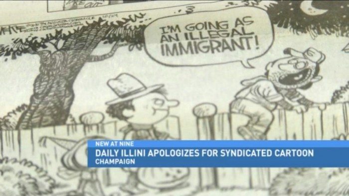 Cagle cartoon appearing in Tuesday's edition of the Daily Illini (Fox News at Nine)