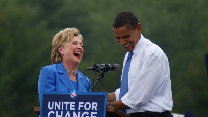 Former State Sec. Hillary Clinton and Pres. Barack Obama (Marc Nozell/Flickr)