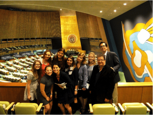 Assumption College students at UN