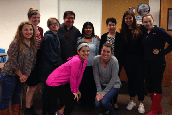 Patricia Gualinga and students