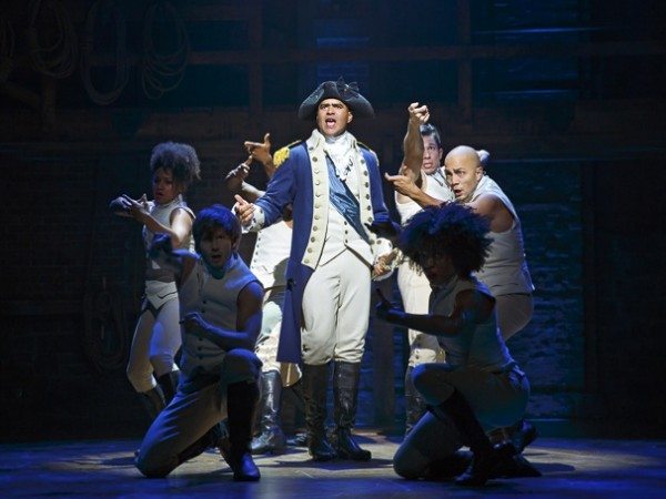 Christopher Jackson as George Washington and the cast of Hamilton