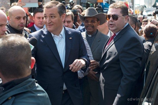 Republican presidential candidate Ted Cruz and Senator Rubén Díaz, Sr., a Pentecostal Bronx Democrat.